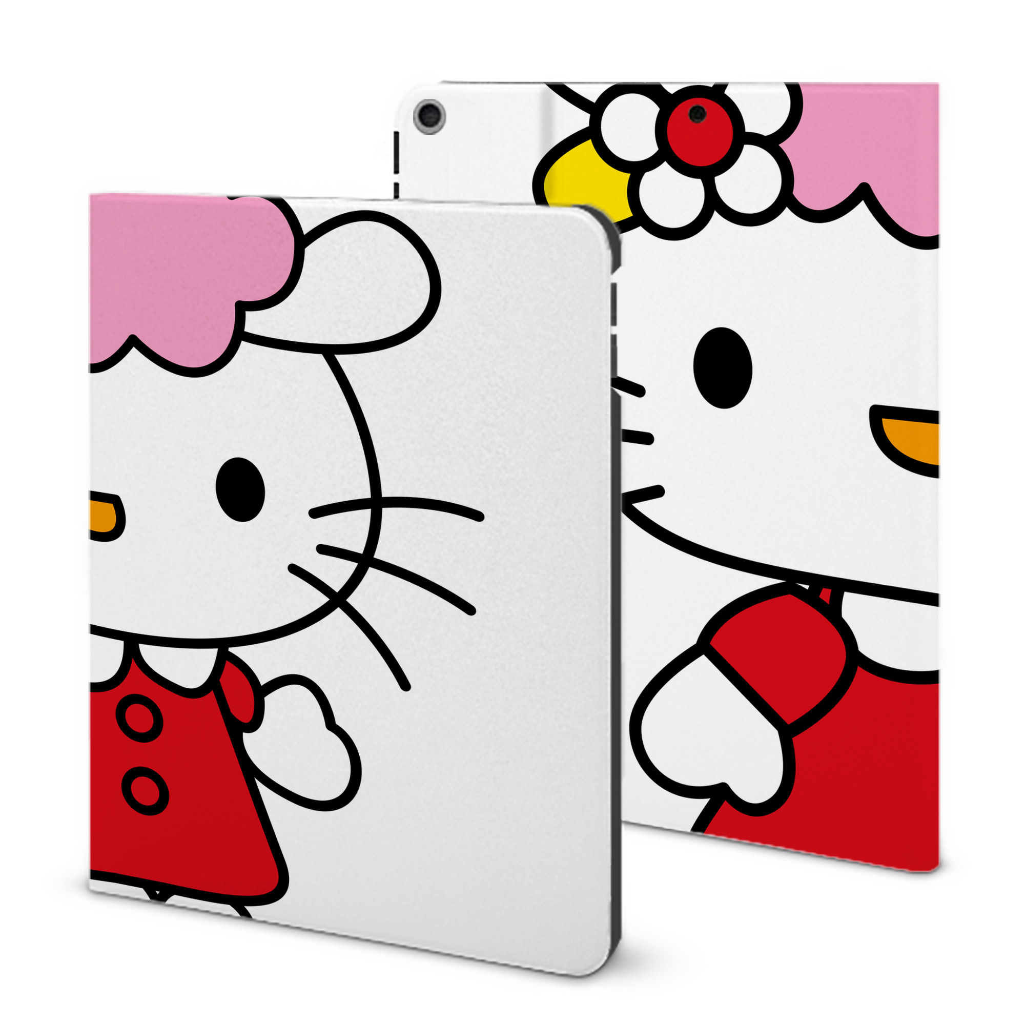 （画像用） Hello Kitty ハローキティ IPad ケース ブック型 PUレザー TPU 耐衝撃 軽量 薄型 ペン収納なし 全面保護 IPad 各モデル対応